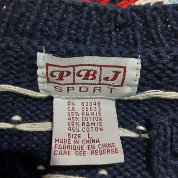 VTG PBJ Sport Women's Large Cardigan Realtor Sweater Cotton Blnd Novelty Buttons - Picture 6 of 12